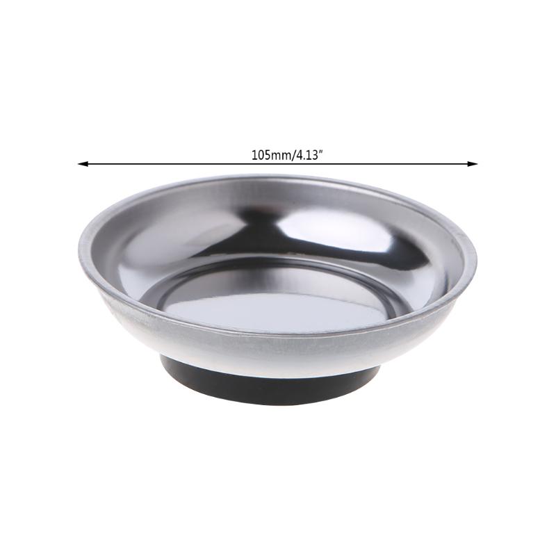 Round Magnetic Parts Tray Bowl Dish Stainless Steel Garage Holder Tool Organizer Drop Ship