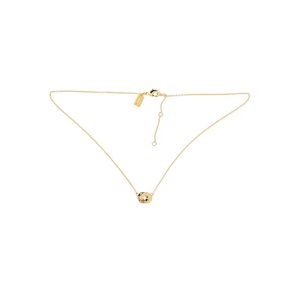 COACH Interlocking Open Circles Pendant Necklace 91441 GLD Gold [Used]
