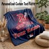 Boston Red Sox Egendefinert Flanell Kastepledd Trykk Navnet Ditt Tekst Mykt Varmt Teppe Julegave