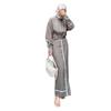 2025 European & American Women's Long Sleeve Slit Dress with Shirt Collar