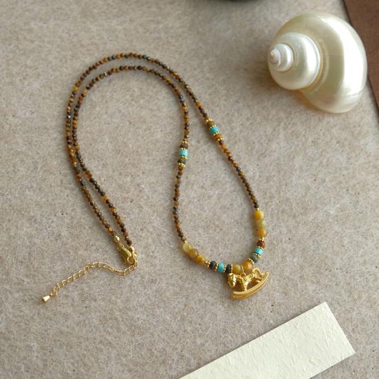 Collier Pendentif Cheval en Alliage Yousheng Léger Hypoallergénique Homme Femme Collier Pull Bijoux de Mode Accessoires Cadeau de Noël Anniversaire