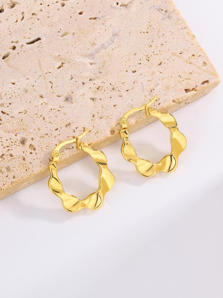 Popular Titanium Steel Stud Earrings Commuter Electroplating Retro Earrings Stainless Steel Geometric Gold Ear Jewelry