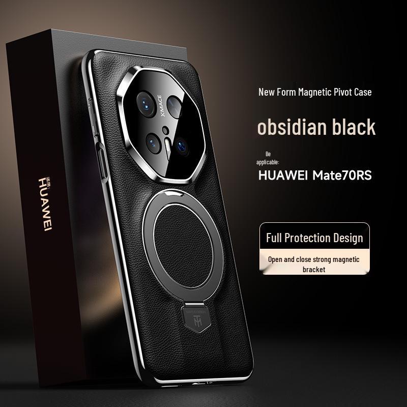 Kožené pouzdro na telefon Huawei Mate70 RS: Magnetický stojánek, Ochranný, Kompatibilní s 60RS Porsche Design