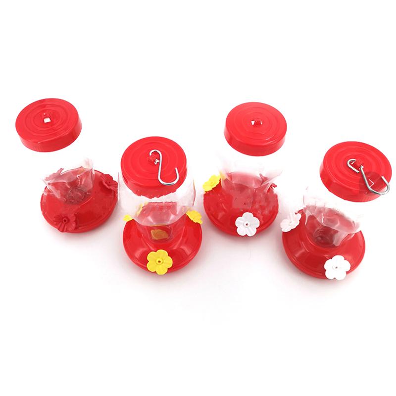 Plastic Flower Iron Hook Bird Feeder Plastic Bird Water Feeder Bottle Hanging