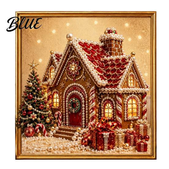 Christmas Gem Art DIY Faux Pearl Kit Winter Scene Painting Wall Decoration 3D Sparkling Animal Craft Kit for Adults Holiday Decor Supplies