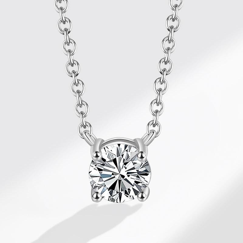 

Luxur D Color 1ct Moissanite 925 Sterling Silver Necklace Pendant Shining Fashion For Women Chain Wedding Jewelry Birthday Gift
