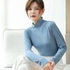 Damen Neunfarbiges Halbhoher Kragen Hautfreundliches Schlankmachendes Langarm-Oberteil