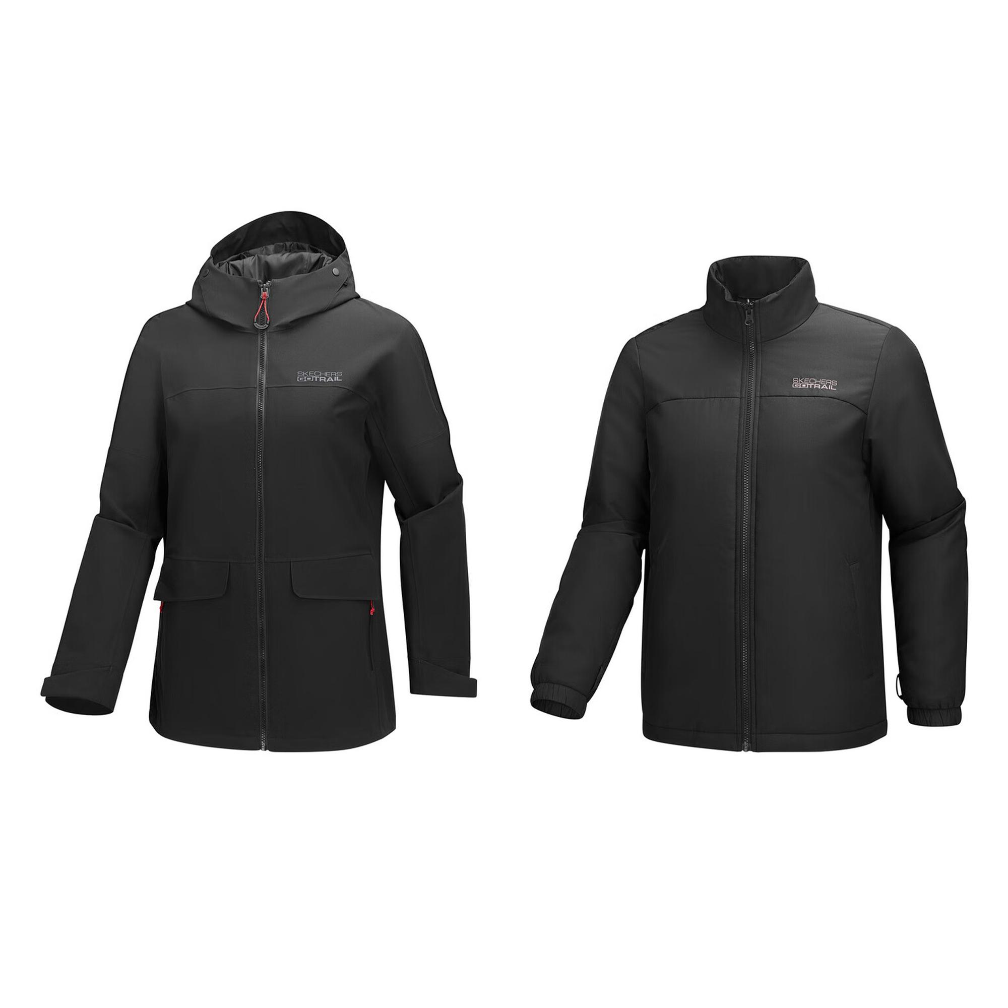 Skechers Outdoor Series 3 In 1 Hooded Zip Woven Jacket Women jackets P126W042-0018 S