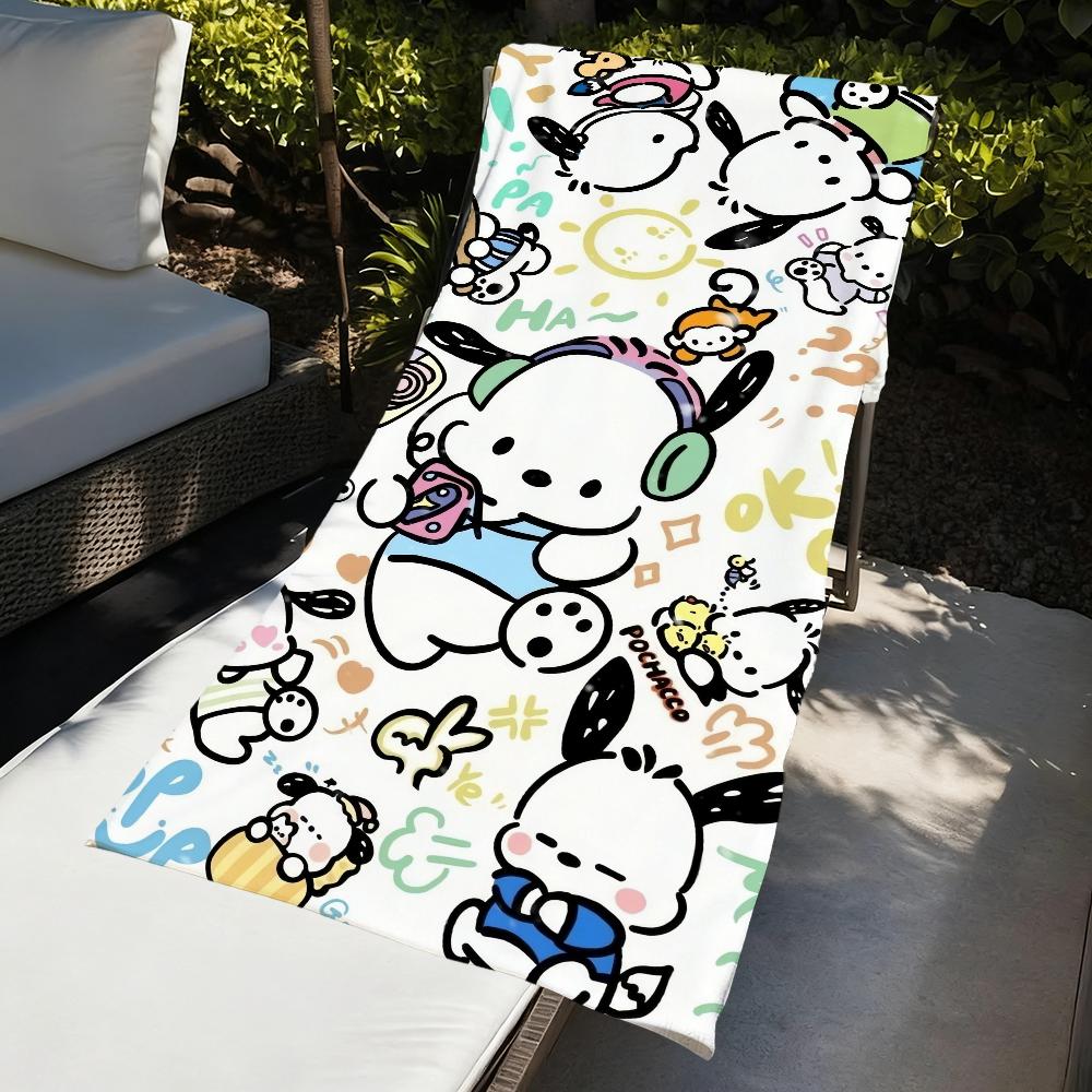 kawaii P-pochacco-o cute Towel Beach Quick Dry Soft Pool Towels Gift for Travel Gym Shower Camping sports