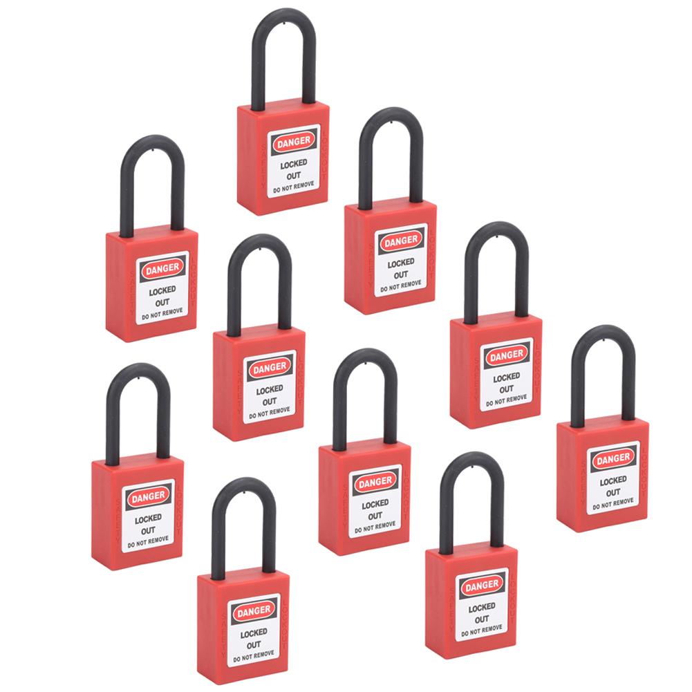 Waterproof Lockout Tag Lock with High Strength Nylon Beam and Flexible Key Management Features for Enhanced Convenience