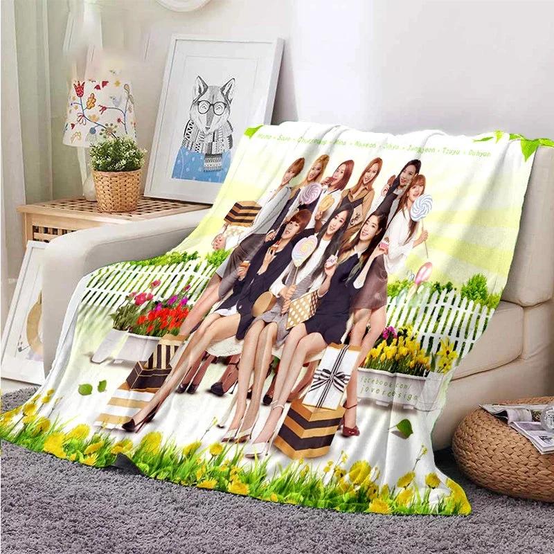 Coperta Kpop Twice Gruppo di Ragazze Moda Stampata Coperta in Flanella Regalo Divano Ufficio Letto Coperta Calda Camera da Letto Ragazze Copriletto