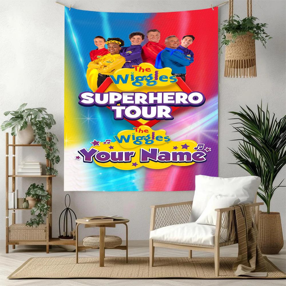 Wiggles Custom Name Tapestry Foldable Wall Tapestry Smooth Polyester Great for Meditation Room All-Season Use Housewarming Gift
