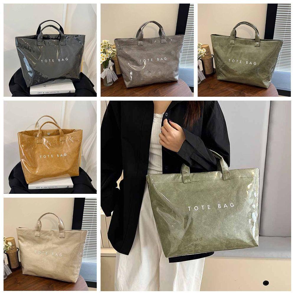 Tote Bag Transparent Jelly Bag Storage Bag Letter Prints Handbags Simple PVC Tote Bag  Fitness Bag