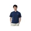 Li-Ning Fashion Simple Solid Color Letter Logo Casual Breathable Comfortable Sports Polo Shirt Unisex Tops Guangdong-Blue APLU803-3