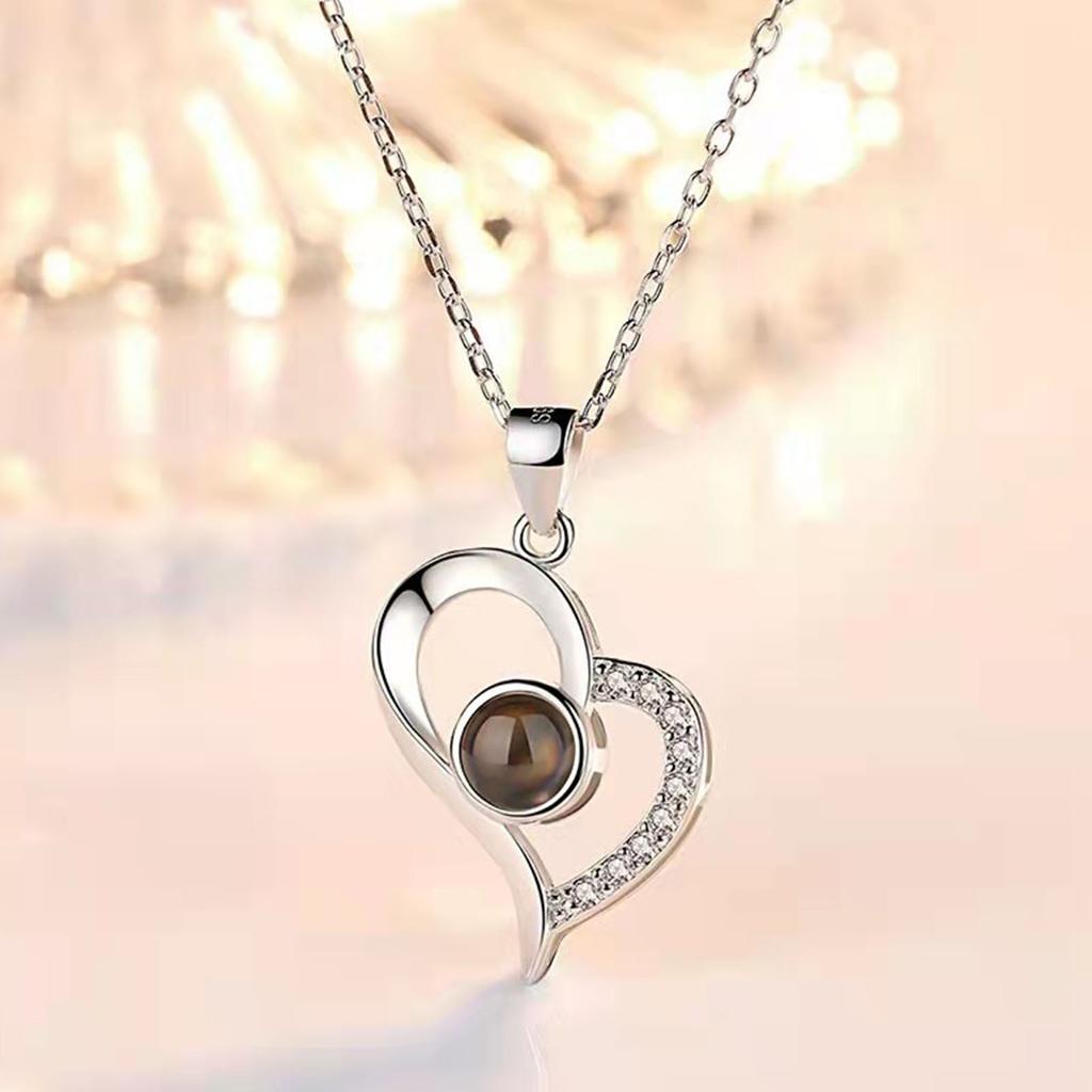 Heart Pendant Necklace Hollow Fade Resistant Fashionable Women Necklace for Daily Party Dating