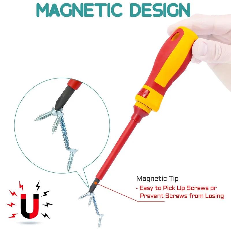 High Voltage Electrician Screwdriver Set Insulated Screwdriver 1000VPhillips Slotted Screwdriver Multi-function Electrician Tool