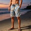 Men Mesh Breathable Casual Sports Shorts with Elastic Waistband and Drawstring Beach Style Printed Design for Summer Activities