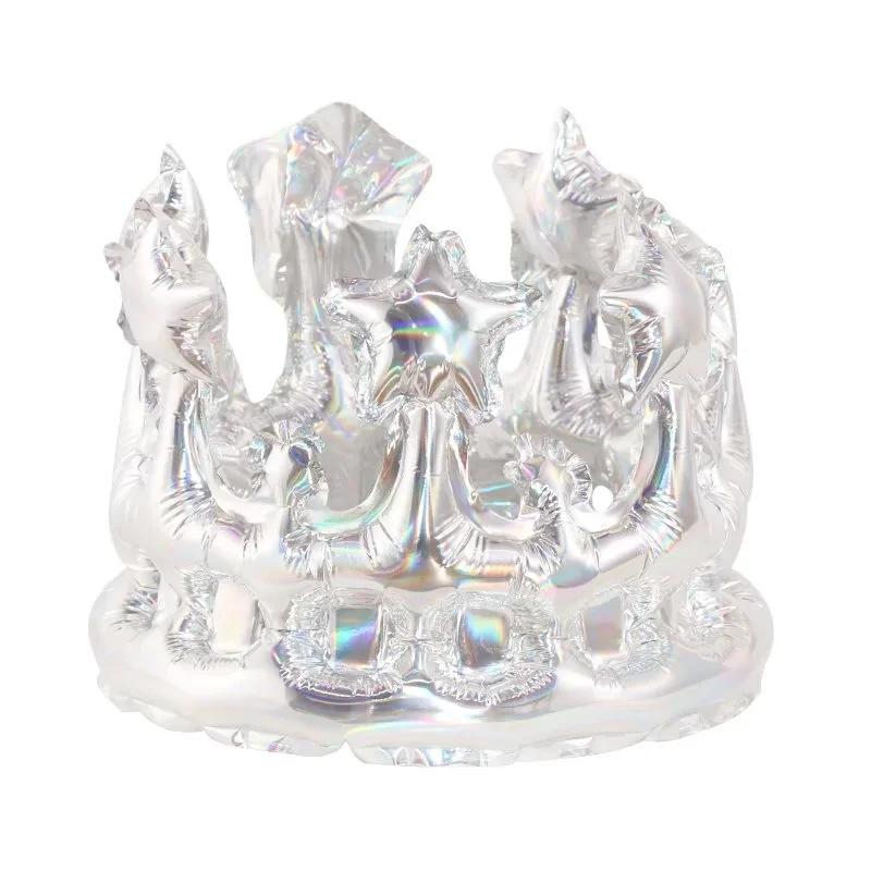 Inflatable Gold Crown Aluminum Foil Balloon Adult Happy Birthday Hat King Toy Party Cap Decoration Baby Shower Festival Supplies