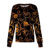 Ženy Vzor s dlouhým rukávem Kapsa Pracovní Halloween Potisk Stojací límec Jednořadý ochranný overal Cardigan Bunda Top
