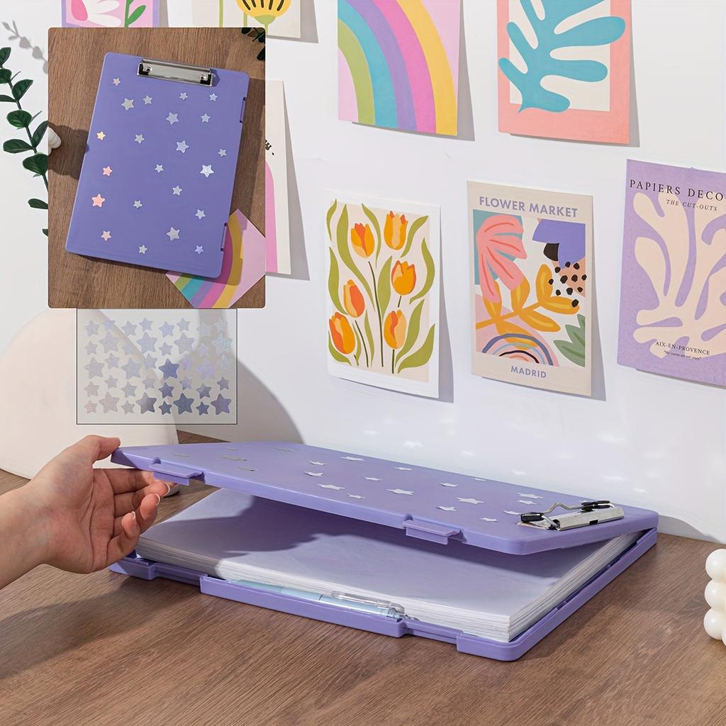 Large-Capacity A4 File Organizer with Clipboard - Durable PP Material,Multi-Functional Document Holder for Students & Office Use