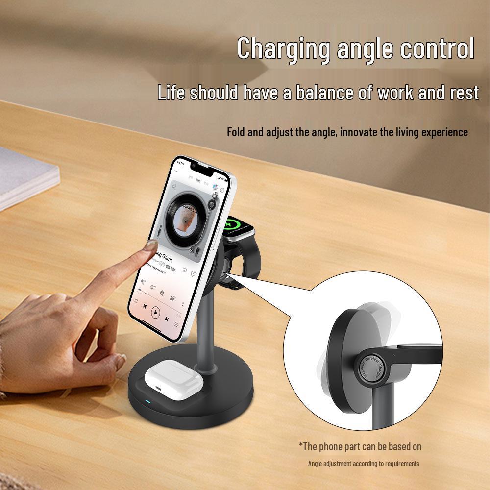 15W 3-in-1 Magnetic Wireless Charger Stand – Bestselling Desktop Charging Stand 2025