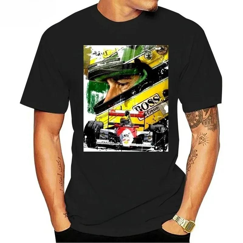 2024 Fashion Top Tee Unisexs AYRTON SENNA ARTWORK T SHIRT Print T Shirt Unisex Cotton Tshirt Summer Brand Teeshirt Euro Size