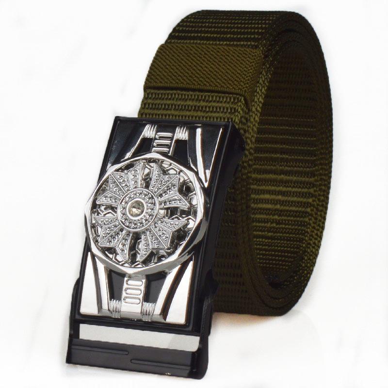 Curea cu cataramă automată pentru bărbați vine și pleacă, curea din pânză, nailon țesut, respirabilă și durabilă, Stall