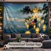 Spirited Away Personalized Tapestry Support Custom Name, Wall Art Home Decoration