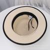 Hepburn Style Flat Top Straw Hat Women's New Sunscreen Sun Hat British Style Straw Woven Flat Edge Hat Summer Sunshade Hat