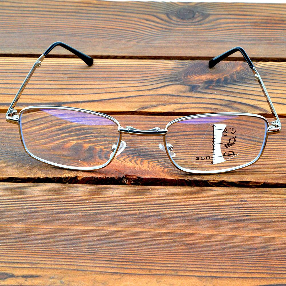 Tragbare Vollrandbrille mit faltbarem Rahmen, einfacher Stil, sehen Sie nah und fern, progressive multifokale Lesebrille +0,75 bis +4
