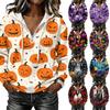 Women's Casual Long Sleeve Halloween Printed Hoodie Pullover with Top