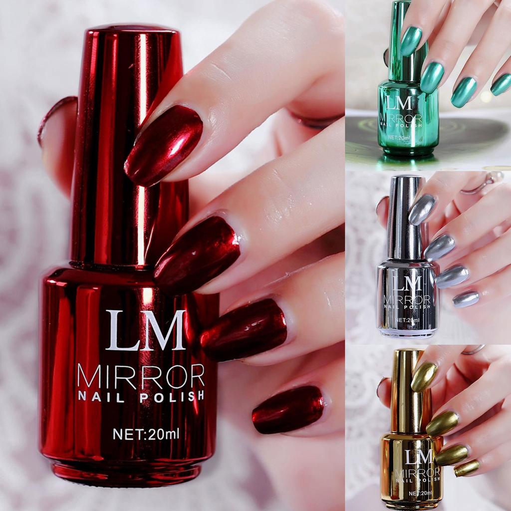 Women Quick Drying Lasting Metallic Mirror Effect Nail Art Polish Varnish Tool Manicure Gift