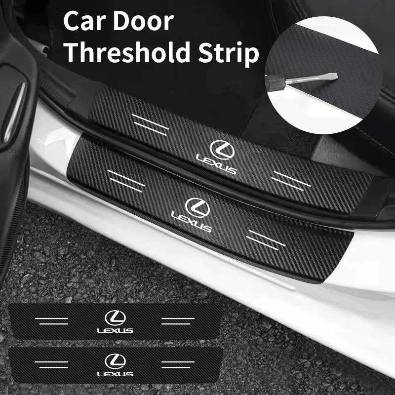 Car Door Sill Protector Stickers Carbon Threshold Strip Interior For Lexus CT ES GS NX IS250 CT200h IS300h ES300h RX400h NX30