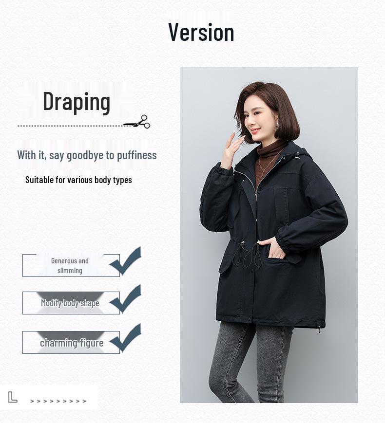 Parka Mi-Long pour Femme - Hiver 2024 Coupe Ample Tendance Manteau en Coton Doublé Polaire