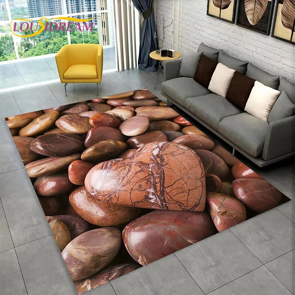 

3D каменный след, пляжная галька, ковер, ковер для дома, гостиной, спальни, дивана, коврик для кухни, декор, нескользящий напольный коврик 40x60cm16x24in