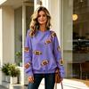 Women's Casual Neck Sweatshirt with Rugby Print