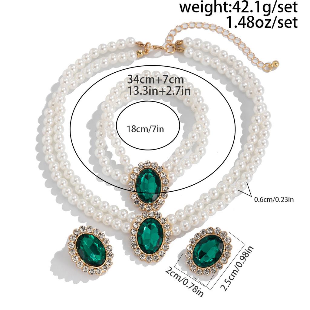 3Pcs/set French Elegant Elegant Multi Layer Imitation Pearl Jewelry Set 2025 Summer Party Wedding Gift Beaded Choker Necklace Earrings Sets for Women