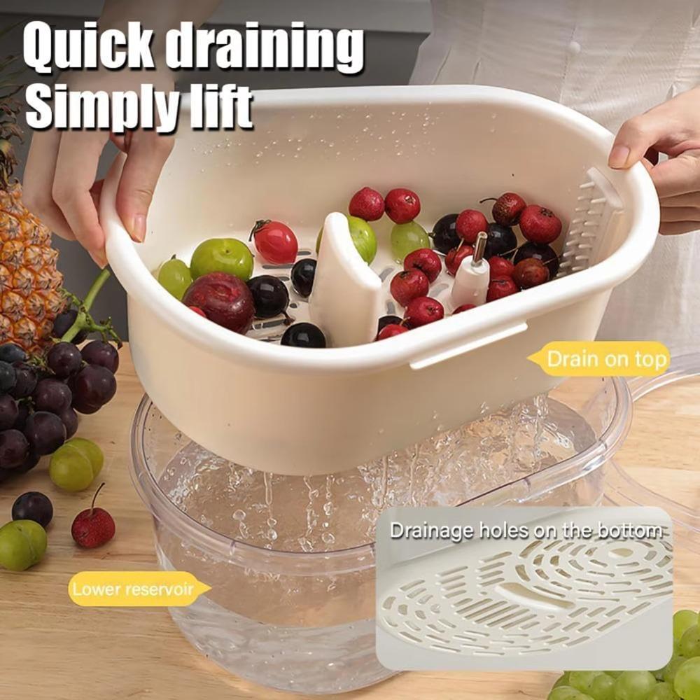 Manual Vegetable Fruits Cleaner Basket Hand Crank Vegetable Drain Basket Salad Spinner  Winter
