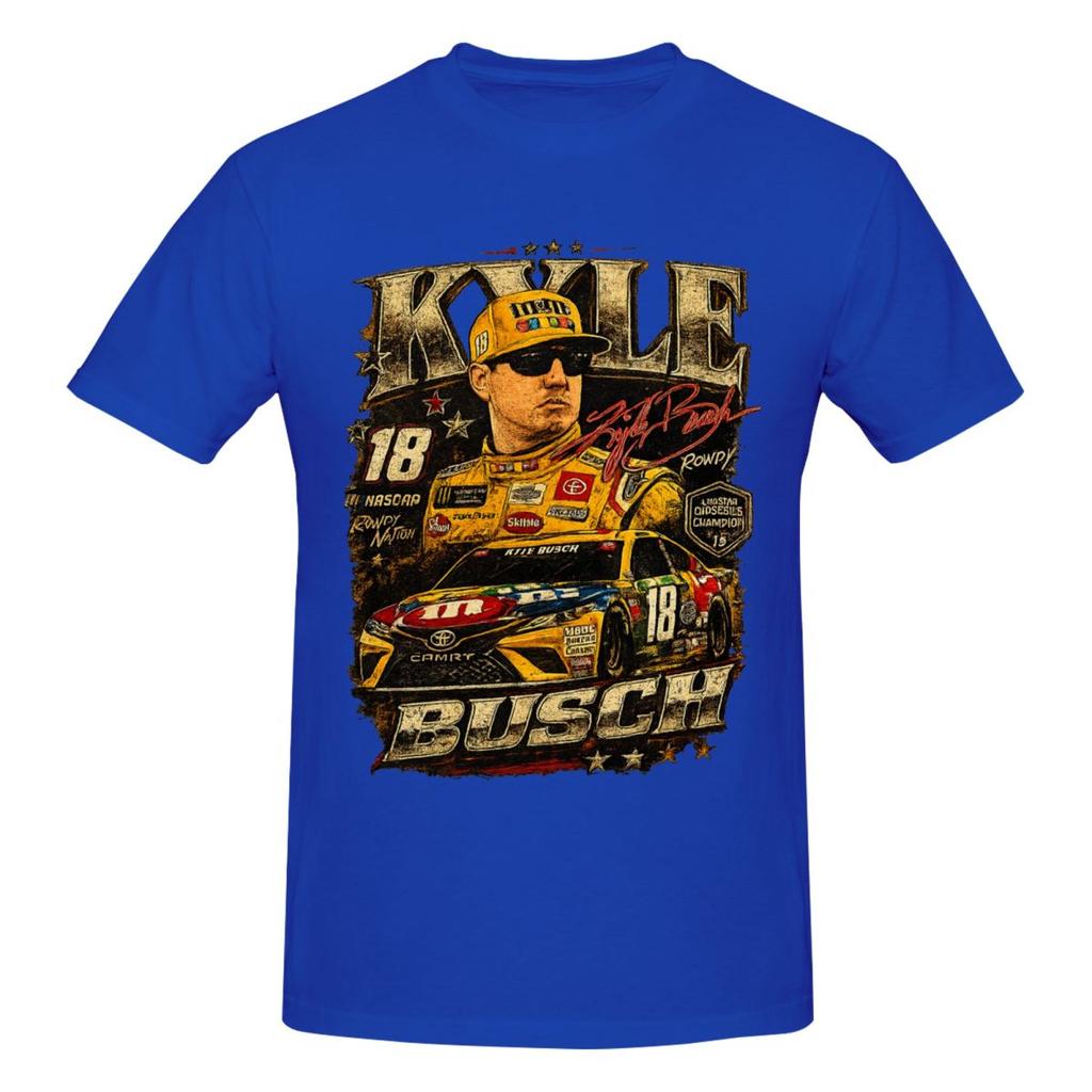 Kyle Busch 18 Racing Rowdy Rip Trending T Shirts Graphic Y2k Gifts Quality Unisex Wounisex Tshirt Tops