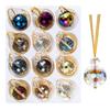 12Pcs Sparkle Christmas Tree Decoration 22mm Hanging Crystal Balls Pendant  Party Decor