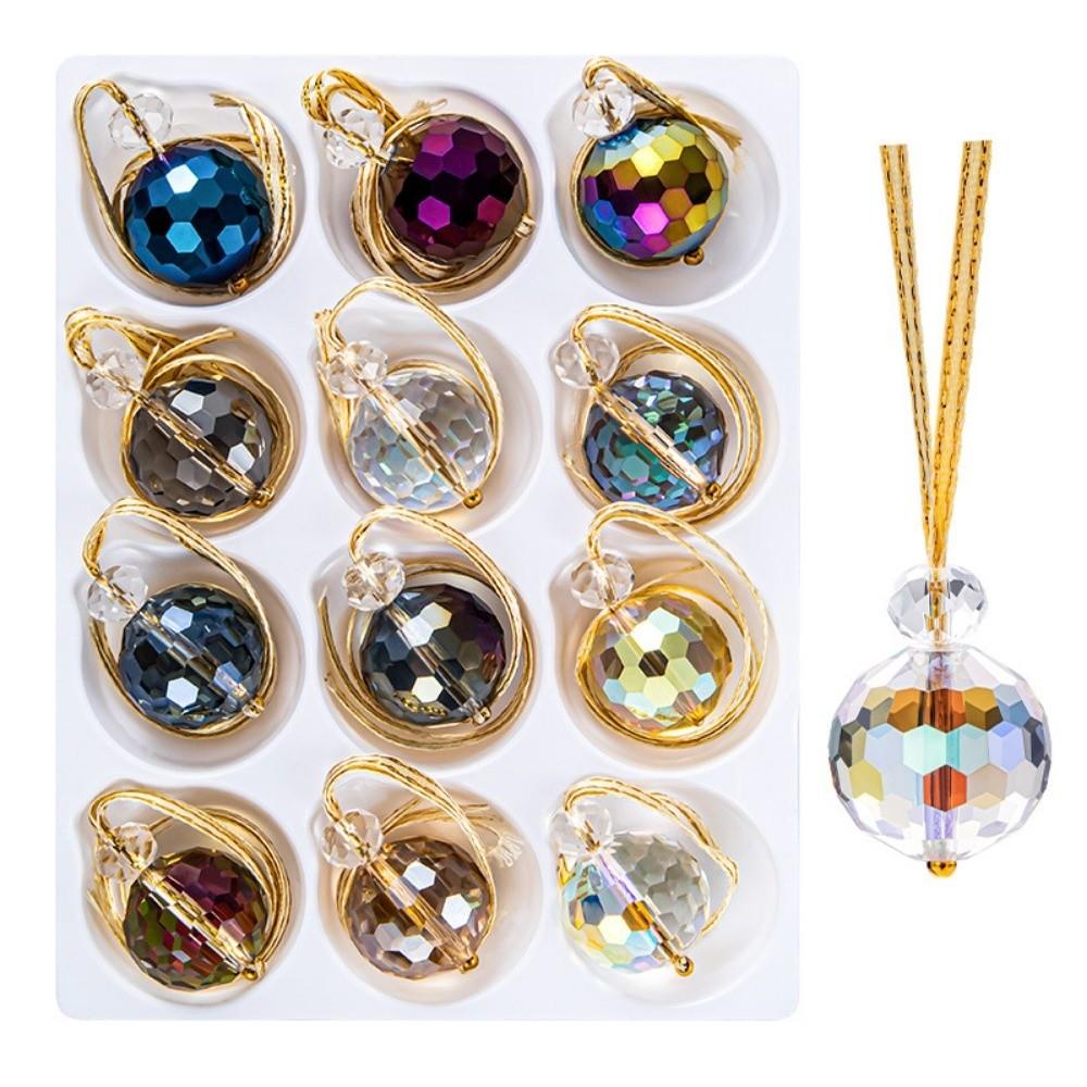 12Pcs Sparkle Christmas Tree Decoration 22mm Hanging Crystal Balls Pendant  Party Decor