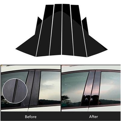 6st bilpelare stolpar Fönsterlister Lock Trims Dekoration Stickers Glans svart för Hyundai IX35 2010- 2015