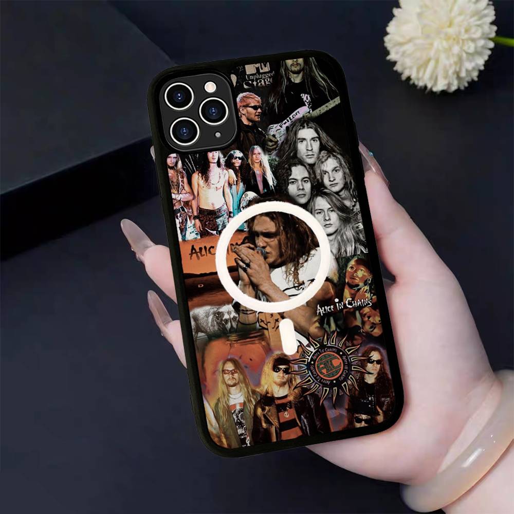 

Retro Band A-Alice In C-Chains For Magsafe Magnetic Wireless Phone Case For IPhone 11 12 13 14 15 16 17 Pro Max Plus Cover iPhone 11 pro