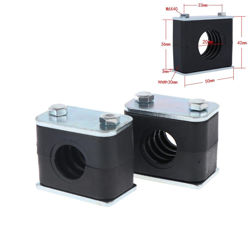 2Pcs Black Nylon Pipe Clamp Bolted Plastic Clip Tube Fastener 6-50Mm Diameter For Fixing And Binding Accessories