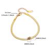 Flat Snake Chain Bracelets 18K Gold Plated 304 Stainless Steel & Rhinestone Women's Birthstone Stylish Gift Jewelry 16cm Long