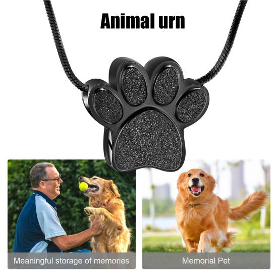 Yousheng Pet Urn Necklace for Ash Paw Print Cremation Keepsake Mini Urn Pendant Memorial Ash Jewelry for Cat Dog Ash Hair Nails