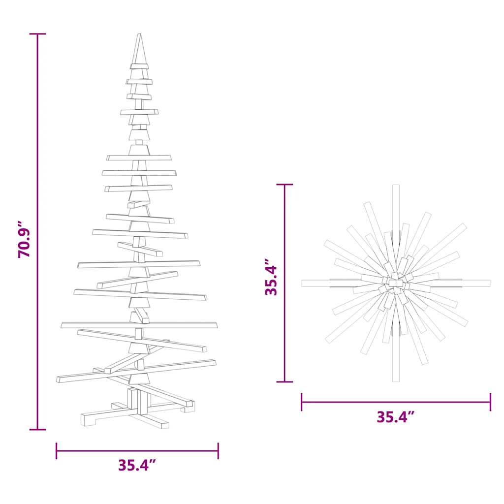 Wooden Christmas Tree 180 Cm Solid Pine Wood