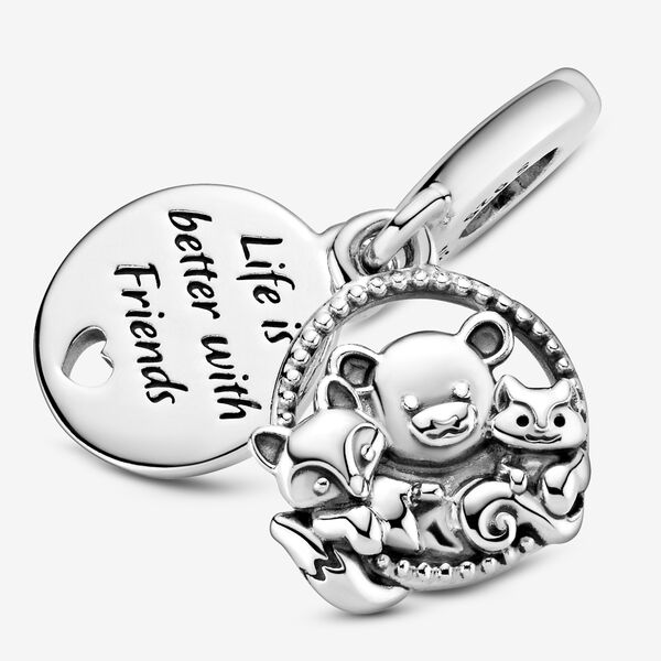 925 Silver Four-leaf Clover Best Friend Sister Charm Pendant Fit Original Bracelet for Women Necklace Fine Jewelry