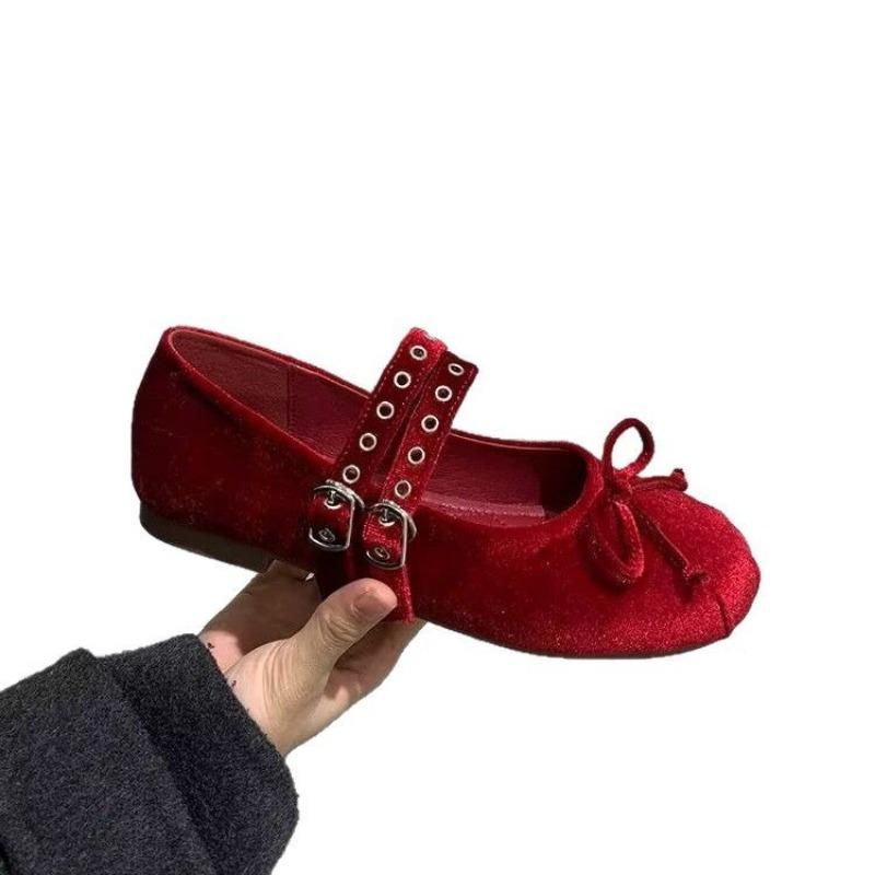 Shoes Bow Mary Jane Shoes Women's Shoes Early Spring with Skirt Single Shoes Lei Dance Flats
