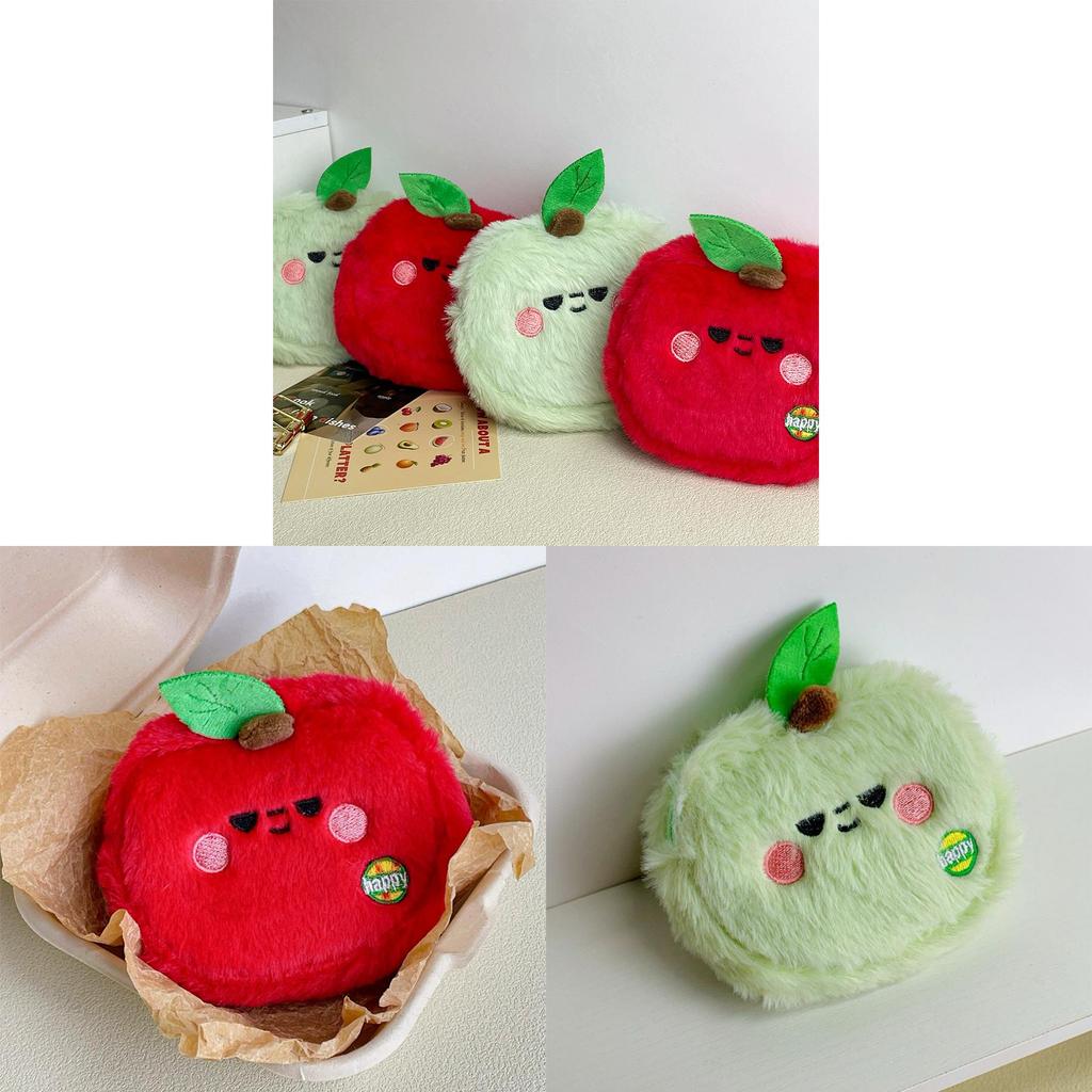 Apple Plush Coin Purse With Data Cable Organizer For Women And Kids